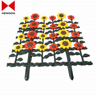 Pack of 4 Garden Picket Fence,98 Inch Sunflower Plastic Edgings,Grass Lawn Flowerbeds Plant Borders,Landscape Path Panels