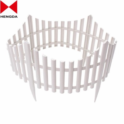 Set of 4 Plastic Wooden Effect Lawn Garden Border Edge Edging Plant Picket Fencing Interlocking Panels for Flowerbeds